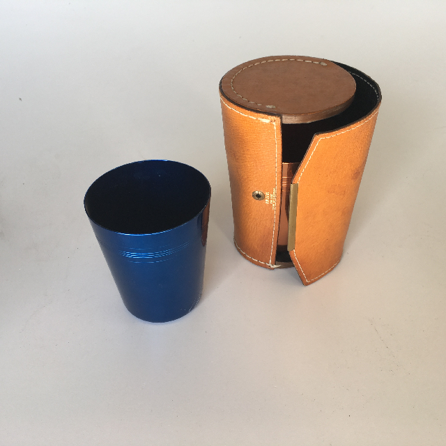 CUP SET, Anodised w Tan Leather Case